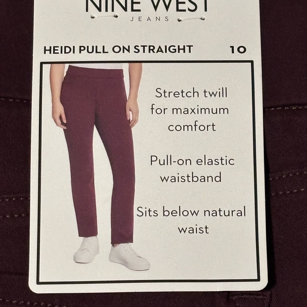 Nine West Burgundy Heidi Pull-On Pants